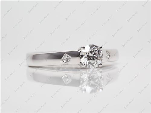 White Gold 0.53 Round cut Diamond Solitaire Ring Settings