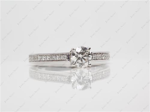 White Gold 0.52 Round cut Micro Pave Rings