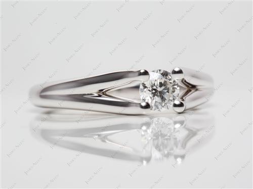 White Gold 0.46 Round cut Tension Rings
