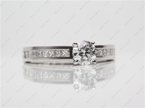 Platinum 0.56 Round cut Channel Cut Ring