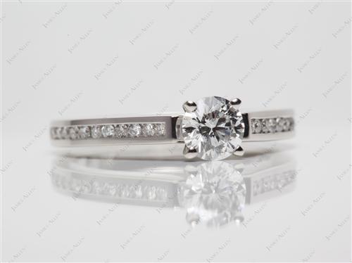 Platinum 0.59 Round cut Channel Set Rings