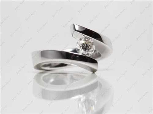 White Gold 0.50 Round cut Tension Rings