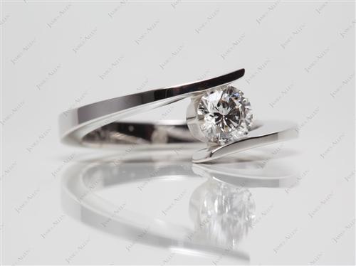 White Gold 0.52 Round cut Engagement Rings