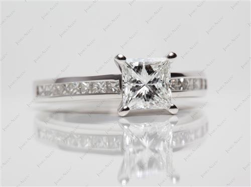 White Gold 1.20 Princess cut Channel Set Eternity Rings