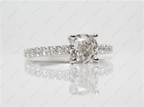 Platinum 1.51 Cushion cut Diamond Ring