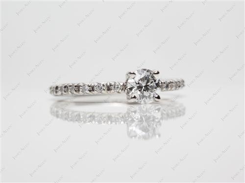 Platinum 0.40 Round cut Micro Pave Ring