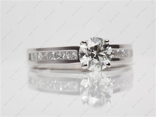 Platinum 1.06 Round cut Diamond Channel Rings