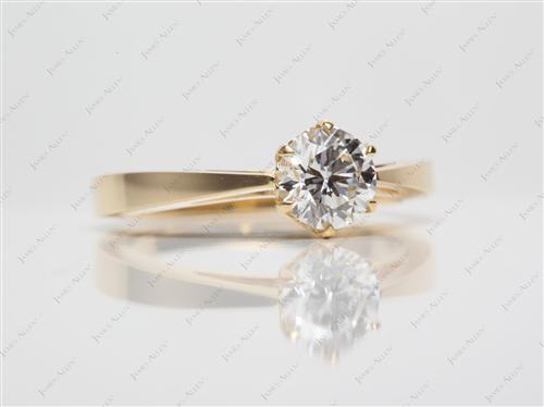 Gold 0.80 Round cut Solitaire Ring