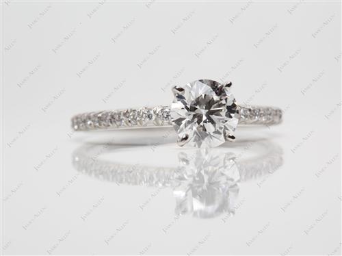 Platinum 1.01 Round cut Pave Ring Settings