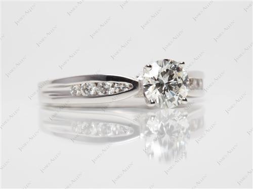 White Gold 0.90 Round cut Channel Set Diamond Ring