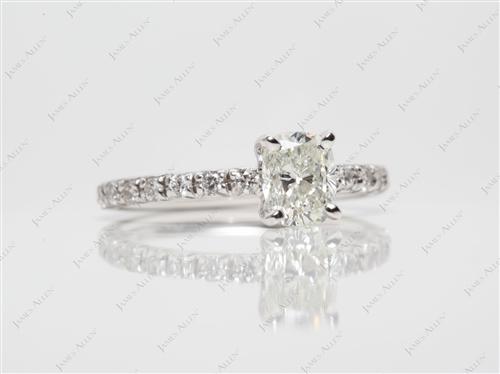 White Gold 0.91 Cushion cut Engagement Ring Micro Pave