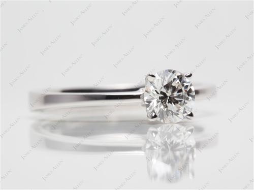 White Gold 0.80 Round cut Diamond Ring