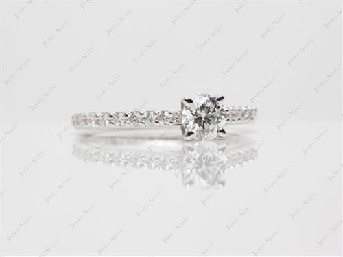 White Gold 0.39 Round cut Diamond Rings With Side Stones