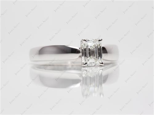 White Gold 0.93 Emerald cut Diamond Solitaire Engagement Ring