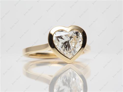 Gold 1.91 Heart shaped Solitaire Engagement Ring