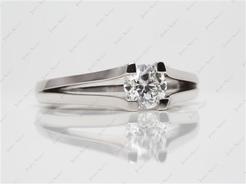 Platinum 0.81 Round cut Tension Rings