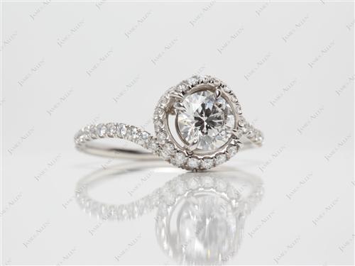 Platinum 0.70 Round cut Meno Engagement Rings
