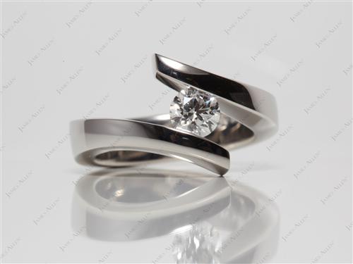 Platinum 0.54 Round cut Diamond Rings