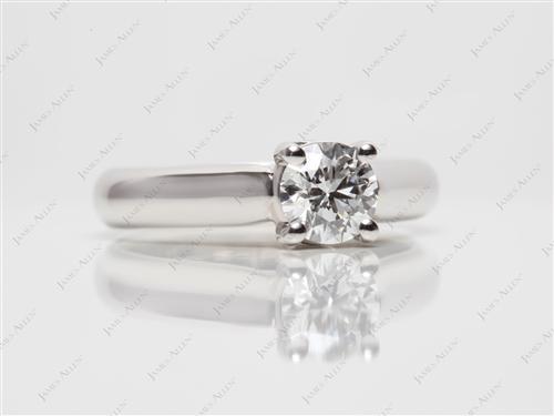 Platinum 0.61 Round cut Solitaire Diamond Ring