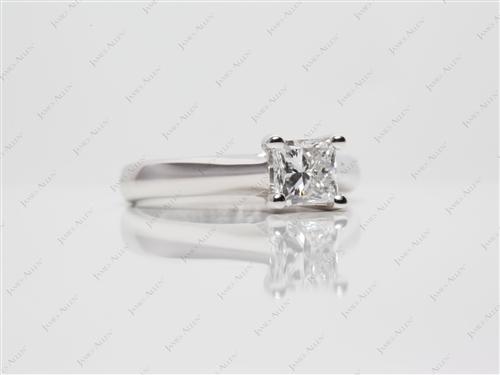White Gold 0.70 Princess cut Solitaire Ring Settings