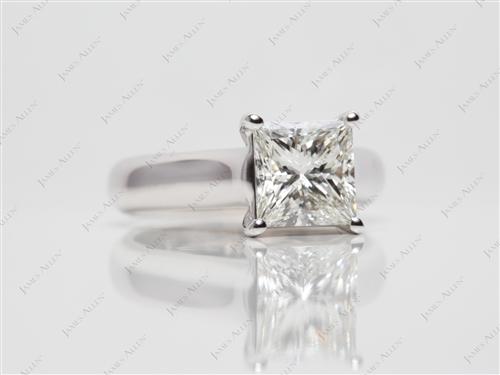 White Gold 1.52 Princess cut Solitaire
