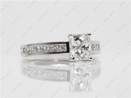 White Gold 1.11 Radiant cut Channel Set Rings