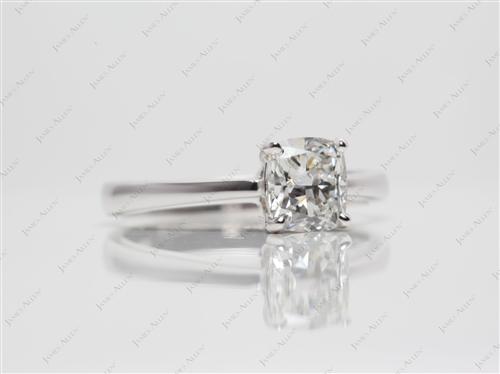 White Gold 1.02 Cushion cut Diamond Rings