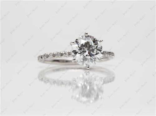 Platinum 1.68 Round cut Pave Ring Mountings