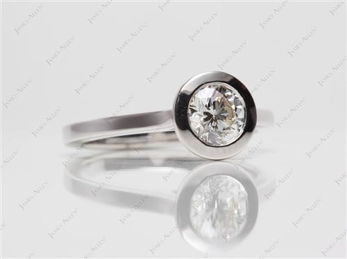 White Gold 0.75 Round cut Solitaire Ring Setting