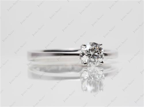 White Gold 0.56 Round cut Diamond Solitaire Ring Settings