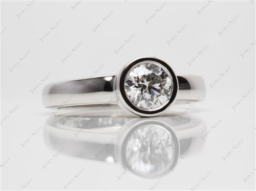 Platinum 0.80 Round cut Tension Set Engagement Rings