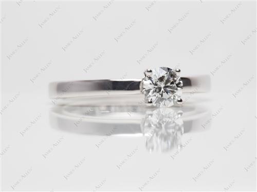 White Gold 0.51 Round cut Diamond Solitaire Ring Settings