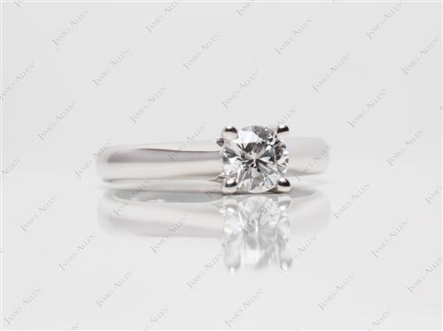 White Gold 0.48 Round cut Solitaire Ring Mountings