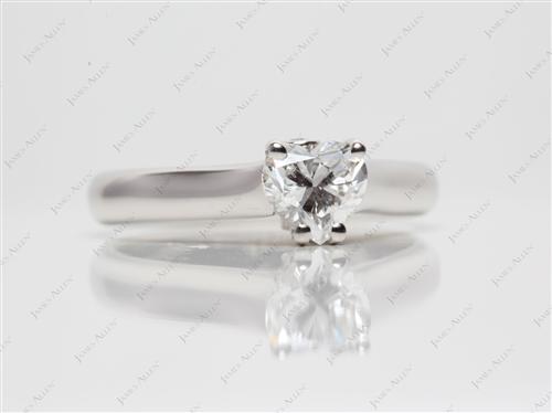 Platinum 0.90 Heart shaped Diamond Solitaire Engagement Ring
