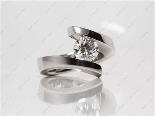 Platinum 1.09 Round cut Diamond Rings