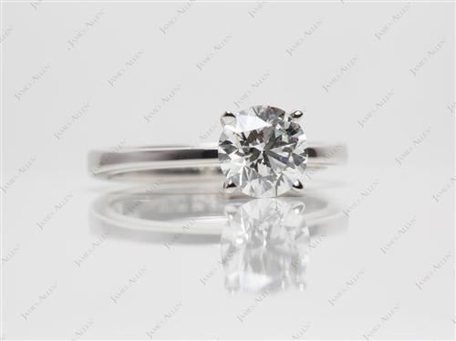 Platinum 1.32 Round cut Diamond Rings