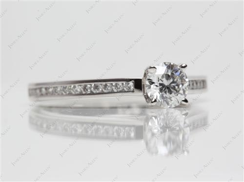 Platinum 0.58 Round cut Channel Set Rings