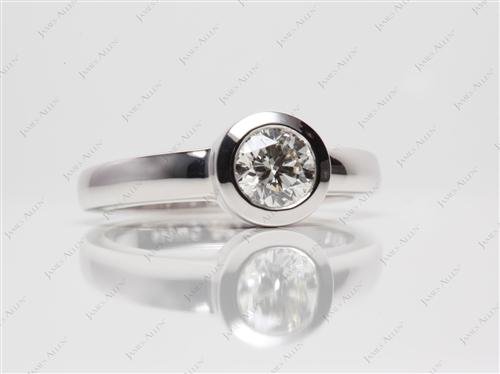 White Gold 0.91 Round cut Tension Set Rings