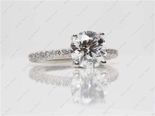 Platinum 1.72 Round cut Engagement Rings