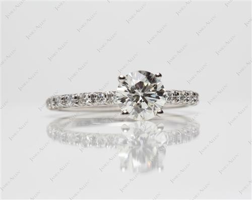 Platinum 1.07 Round cut Engagement Ring