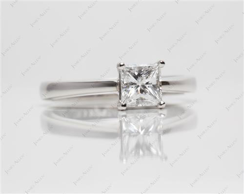 Platinum 0.66 Princess cut Diamond Engagement Solitaire Rings