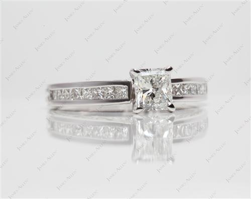 White Gold 0.83 Radiant cut Channel Set Rings
