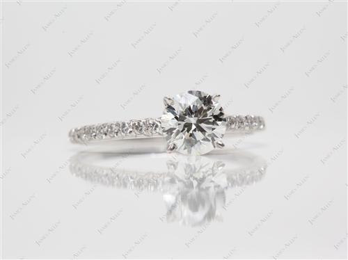 White Gold 1.06 Round cut Pave Diamond Rings