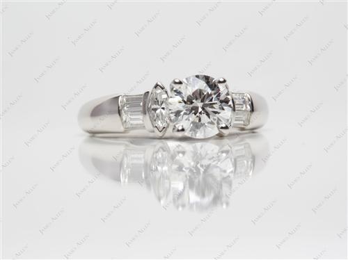 Platinum 1.26 Round cut Diamond Rings