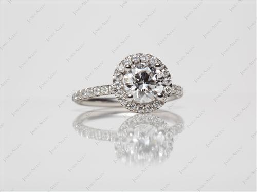Platinum 0.80 Round cut Engagement Rings