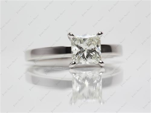 Platinum 1.25 Princess cut Diamond Solitaire Rings