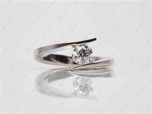 White Gold 0.51 Round cut Solitaire Ring Setting