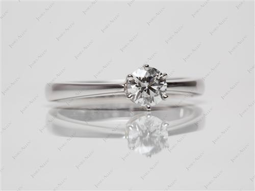 White Gold 0.43 Round cut Solitaire Ring Setting