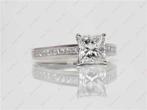 Platinum 1.52 Princess cut Channel Ring