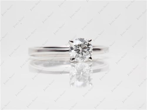 White Gold 0.80 Round cut Solitaire Ring Settings